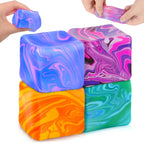 4Pcs Needoh-Nice Squishy Cube, Ice Cube Stress Relief Fidget Toys, Squeeze Doh Cube Squishy Fidget Toys for Kids Adults, Sensory Stress Balls for Autism Anxiety Relief (small)