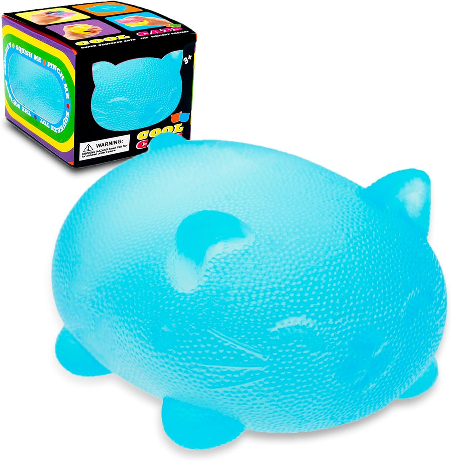 Stress Cat Toy, Sensory Fidget Toy, Sugar Filled Squishy Toys for Kids Stress Relief - High Density Squeeze Balls for Students Calming - Ultra-Soft Decompression Venting Toys O2